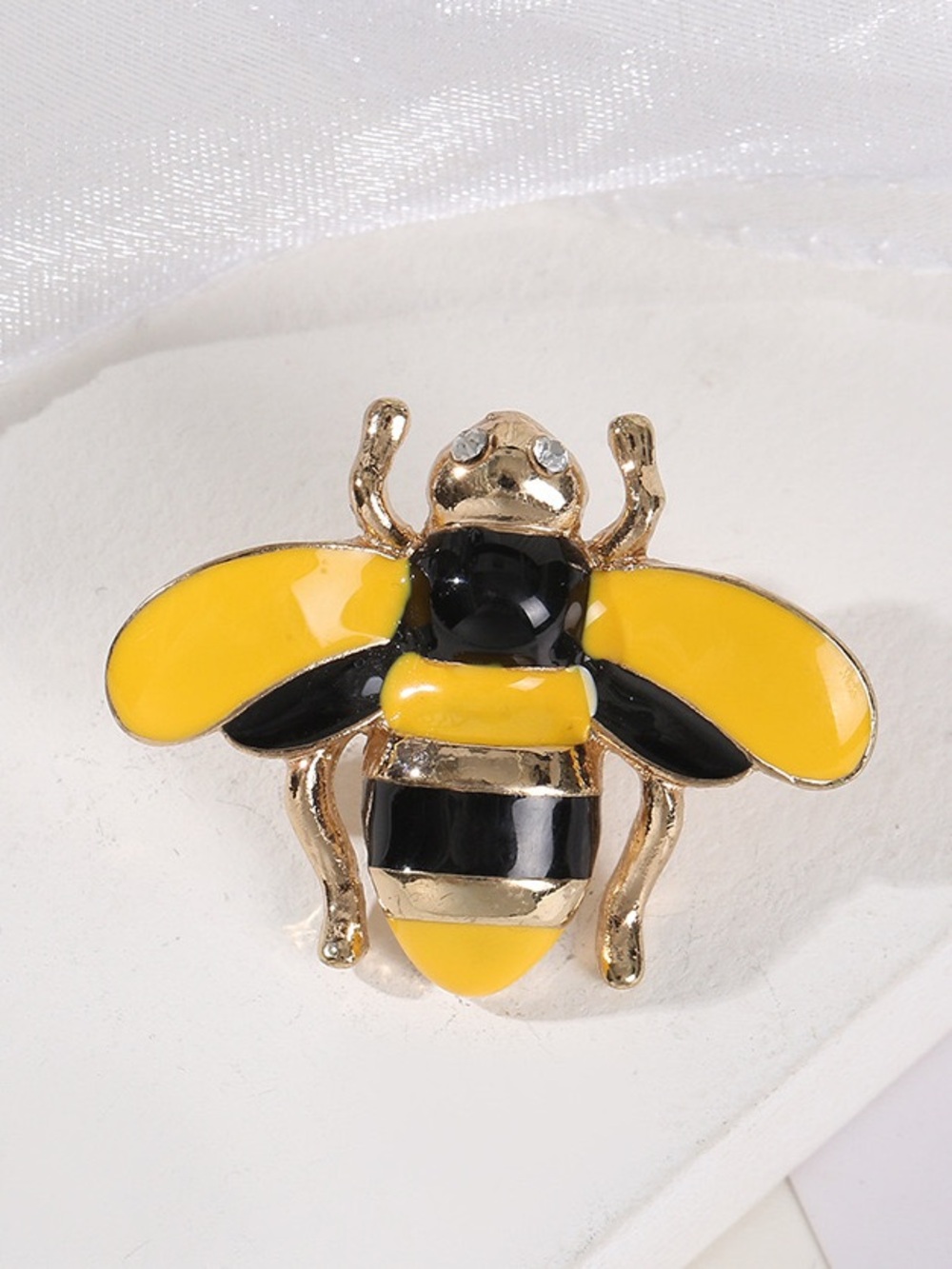 Bumble Bee Brooch Pin – Yellow & Black Enamel Bee Insect Lapel Jewelry